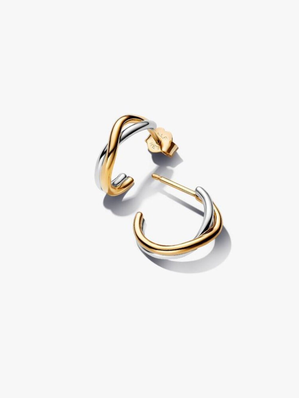 Pandora Organically Shaped Two-tone Open Hoop Earrings